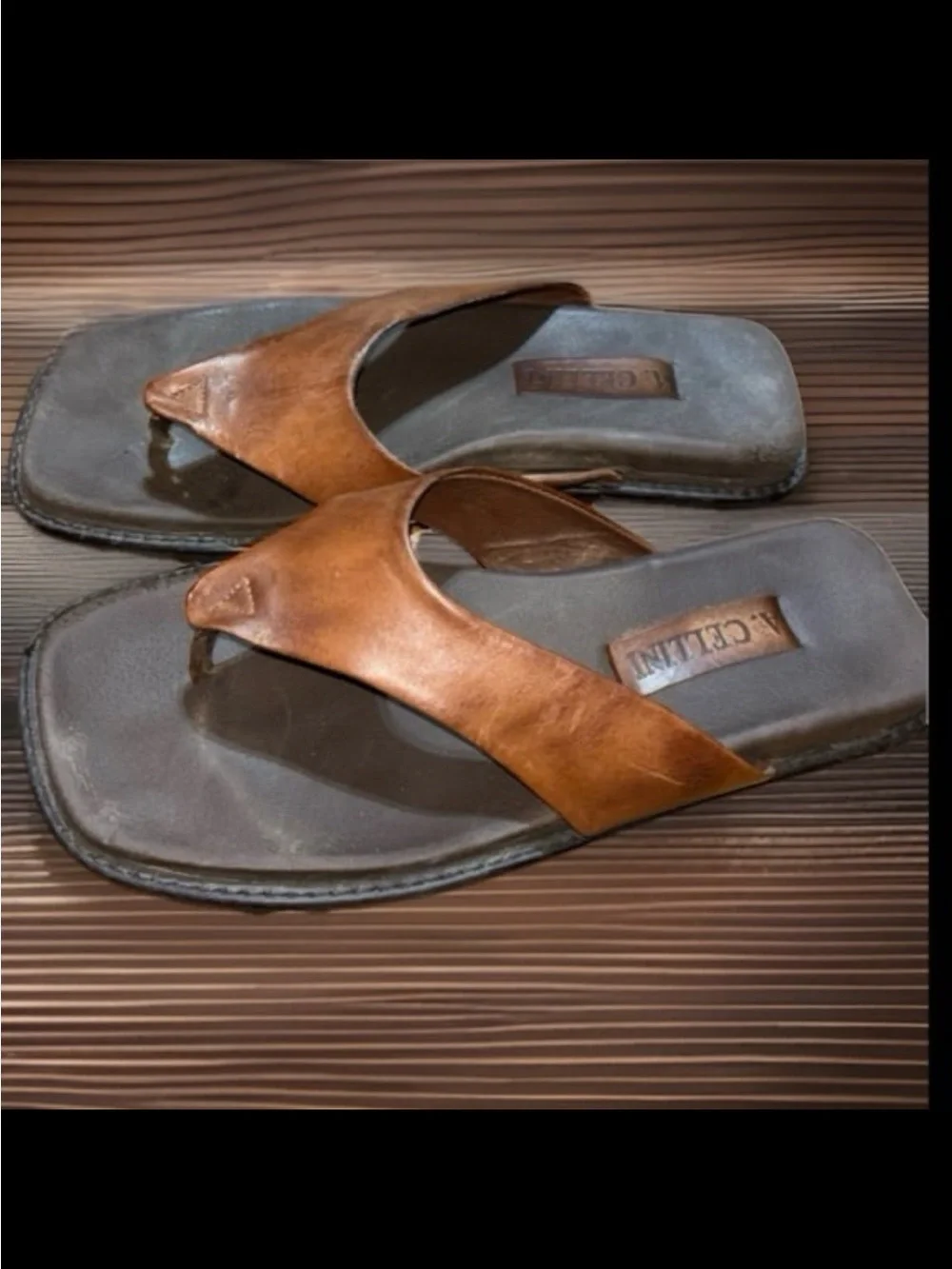 A.Cellini Italian leathers brown sandals, Men’s Size 9.5W